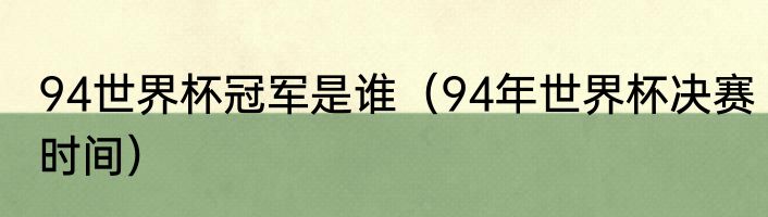 94世界杯冠军是谁（94年世界杯决赛时间）