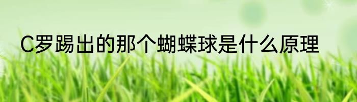 C罗踢出的那个蝴蝶球是什么原理