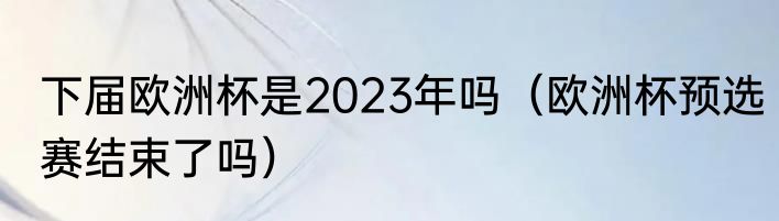 下届欧洲杯是2023年吗（欧洲杯预选赛结束了吗）