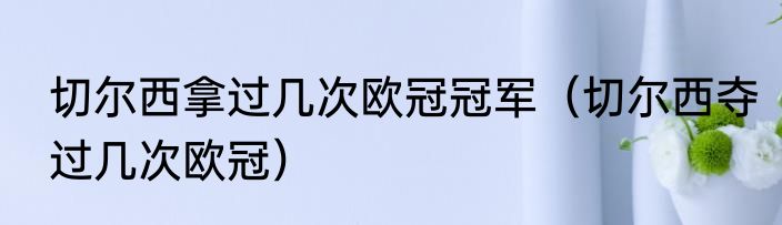 切尔西拿过几次欧冠冠军（切尔西夺过几次欧冠）