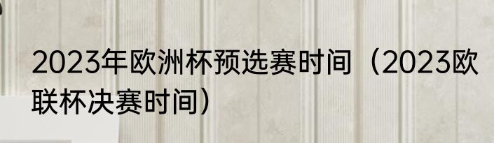2023年欧洲杯预选赛时间（2023欧联杯决赛时间）