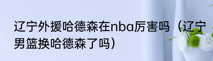 辽宁外援哈德森在nba厉害吗（辽宁男篮换哈德森了吗）