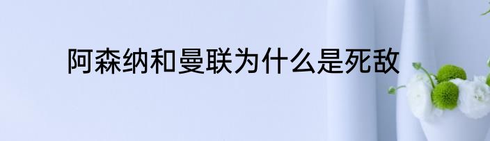 阿森纳和曼联为什么是死敌