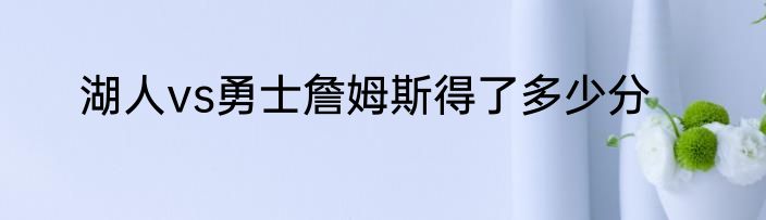湖人vs勇士詹姆斯得了多少分