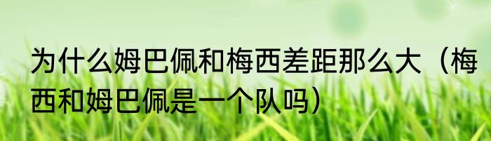 为什么姆巴佩和梅西差距那么大（梅西和姆巴佩是一个队吗）