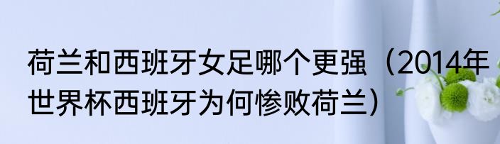 荷兰和西班牙女足哪个更强（2014年世界杯西班牙为何惨败荷兰）