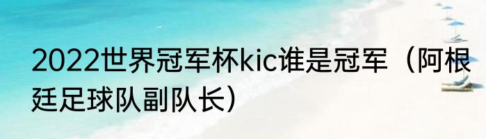 2022世界冠军杯kic谁是冠军（阿根廷足球队副队长）