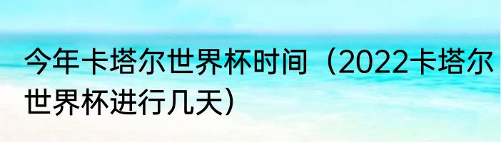 今年卡塔尔世界杯时间（2022卡塔尔世界杯进行几天）