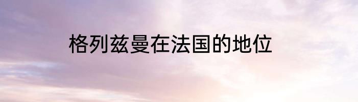 格列兹曼在法国的地位
