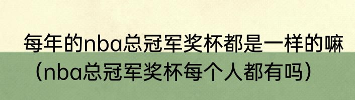 每年的nba总冠军奖杯都是一样的嘛（nba总冠军奖杯每个人都有吗）