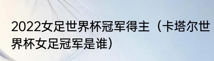 2022女足世界杯冠军得主（卡塔尔世界杯女足冠军是谁）