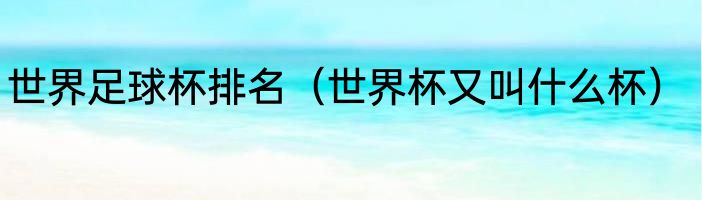 世界足球杯排名（世界杯又叫什么杯）