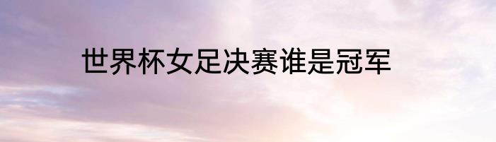 世界杯女足决赛谁是冠军