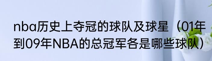 nba历史上夺冠的球队及球星（01年到09年NBA的总冠军各是哪些球队）