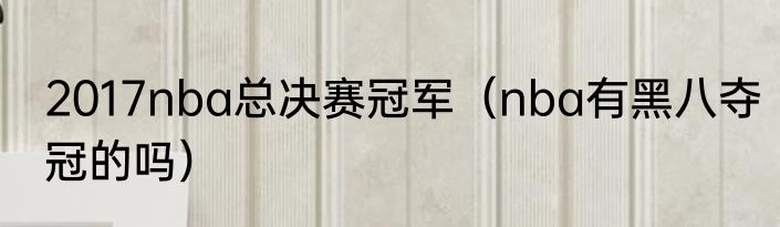 2017nba总决赛冠军（nba有黑八夺冠的吗）