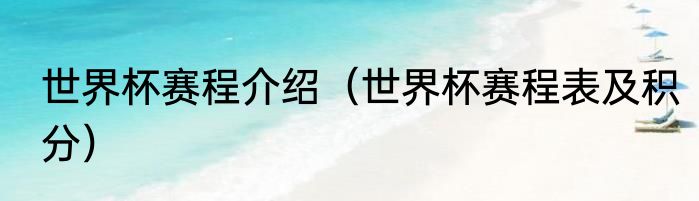 世界杯赛程介绍（世界杯赛程表及积分）