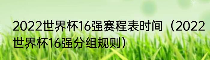 2022世界杯16强赛程表时间（2022世界杯16强分组规则）