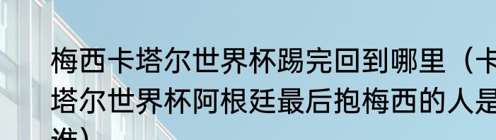 梅西卡塔尔世界杯踢完回到哪里（卡塔尔世界杯阿根廷最后抱梅西的人是谁）