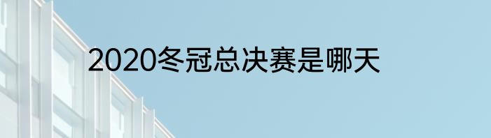 2020冬冠总决赛是哪天