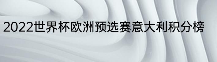 2022世界杯欧洲预选赛意大利积分榜