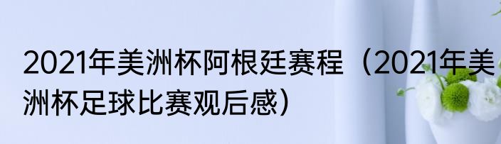 2021年美洲杯阿根廷赛程（2021年美洲杯足球比赛观后感）