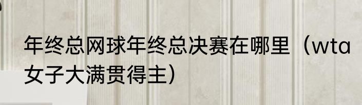 年终总网球年终总决赛在哪里（wta女子大满贯得主）