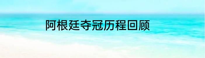 阿根廷夺冠历程回顾