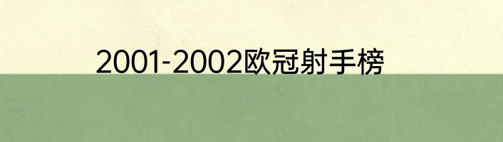 2001-2002欧冠射手榜