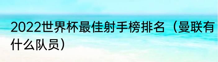 2022世界杯最佳射手榜排名（曼联有什么队员）