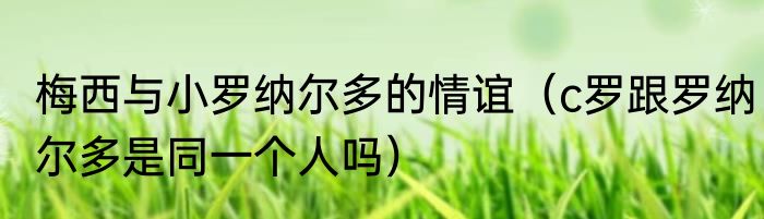 梅西与小罗纳尔多的情谊（c罗跟罗纳尔多是同一个人吗）