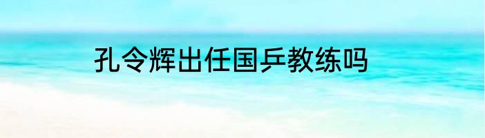 孔令辉出任国乒教练吗
