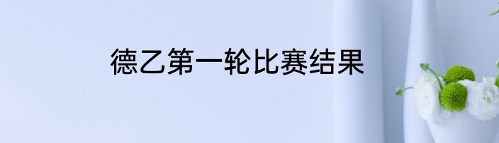 德乙第一轮比赛结果