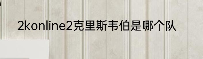 2konline2克里斯韦伯是哪个队