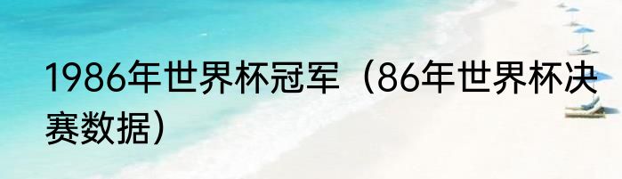1986年世界杯冠军（86年世界杯决赛数据）