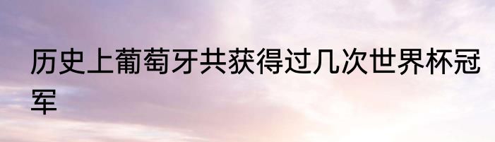 历史上葡萄牙共获得过几次世界杯冠军