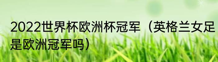 2022世界杯欧洲杯冠军（英格兰女足是欧洲冠军吗）