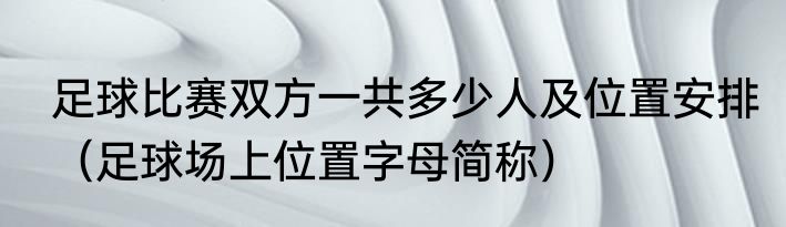 足球比赛双方一共多少人及位置安排（足球场上位置字母简称）