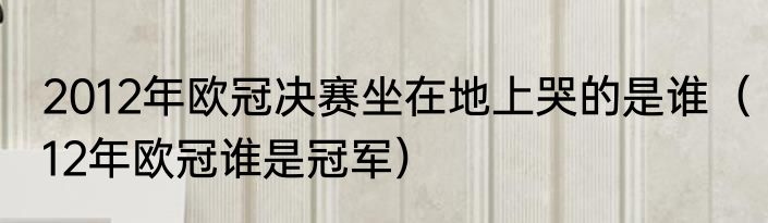 2012年欧冠决赛坐在地上哭的是谁（12年欧冠谁是冠军）