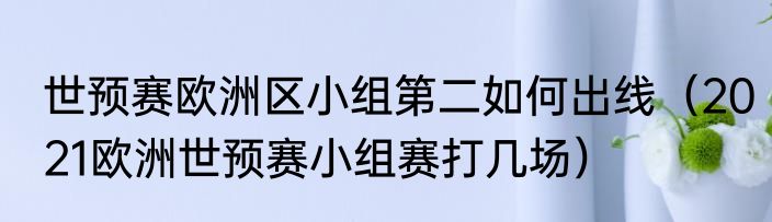 世预赛欧洲区小组第二如何出线（2021欧洲世预赛小组赛打几场）