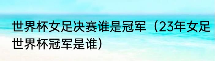 世界杯女足决赛谁是冠军（23年女足世界杯冠军是谁）