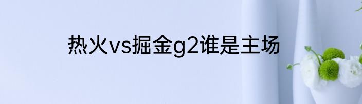 热火vs掘金g2谁是主场