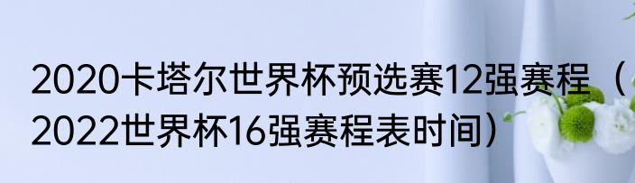 2020卡塔尔世界杯预选赛12强赛程（2022世界杯16强赛程表时间）