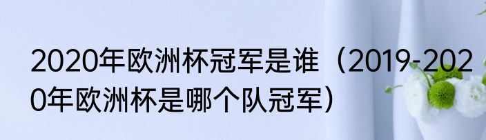 2020年欧洲杯冠军是谁（2019-2020年欧洲杯是哪个队冠军）