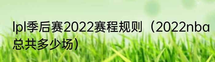 lpl季后赛2022赛程规则（2022nba总共多少场）