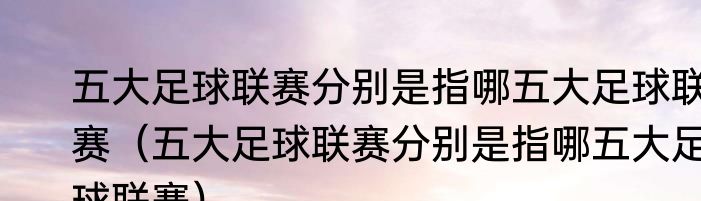 五大足球联赛分别是指哪五大足球联赛（五大足球联赛分别是指哪五大足球联赛）