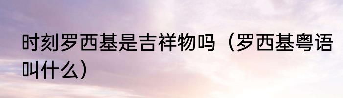 时刻罗西基是吉祥物吗（罗西基粤语叫什么）