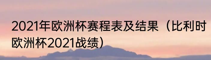 2021年欧洲杯赛程表及结果（比利时欧洲杯2021战绩）