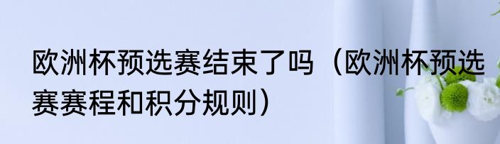 欧洲杯预选赛结束了吗（欧洲杯预选赛赛程和积分规则）