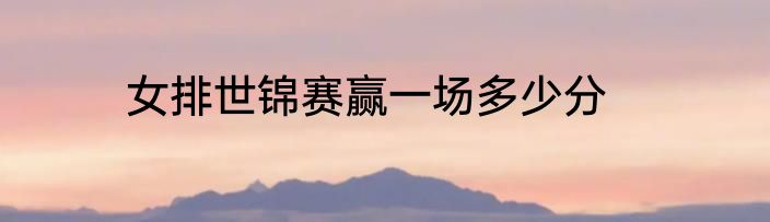 女排世锦赛赢一场多少分