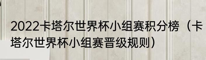 2022卡塔尔世界杯小组赛积分榜（卡塔尔世界杯小组赛晋级规则）